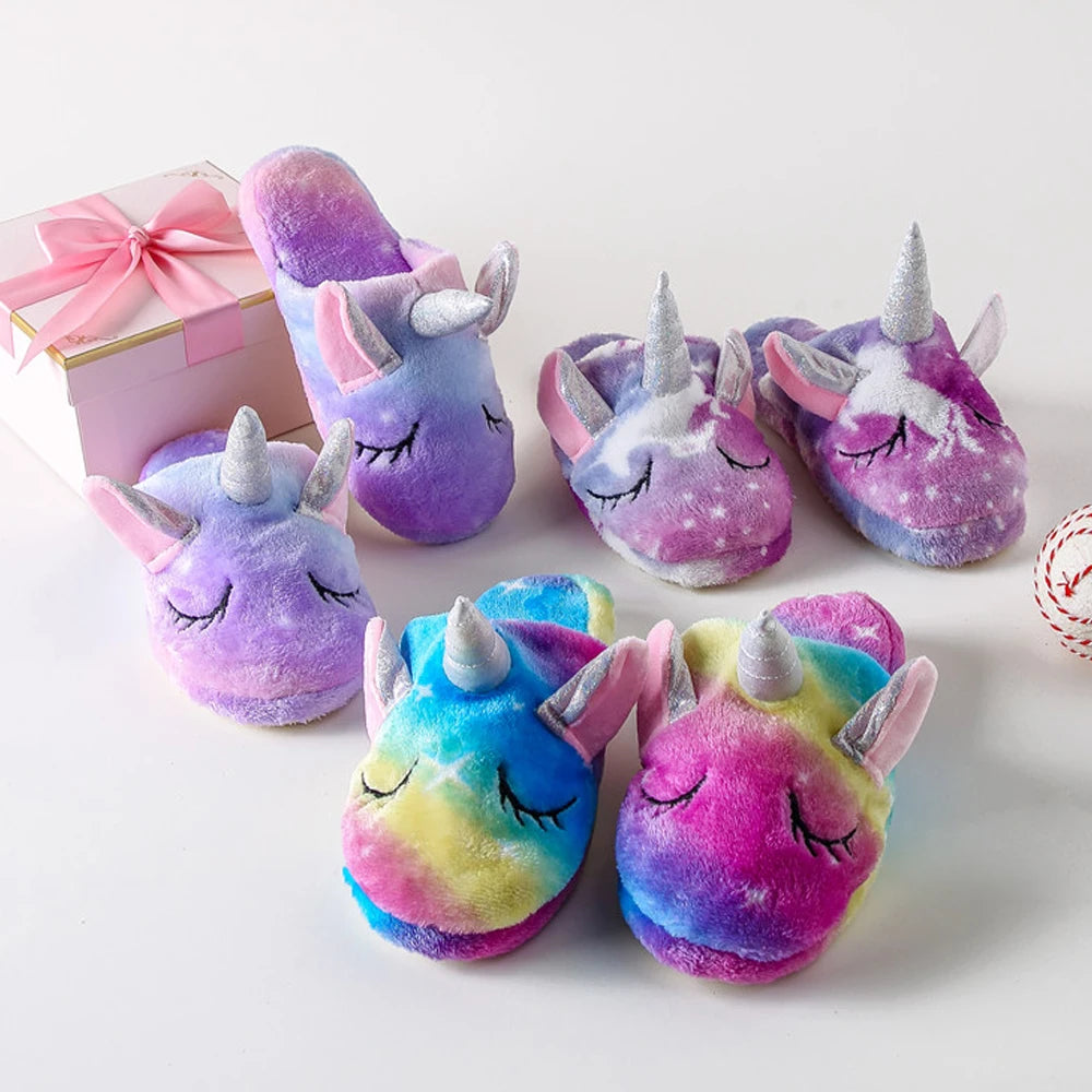 Toddler & Youth Slip-on Unicorn Slippers - T.O.M.S Direct