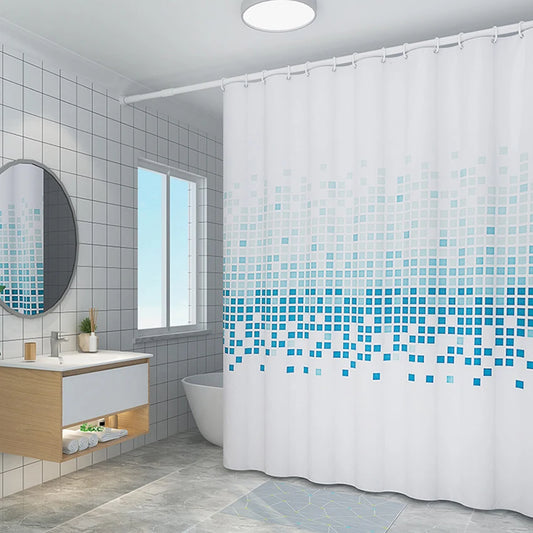 Blue Mosaic Shower Curtain Various Sizes - T.O.M.S Direct