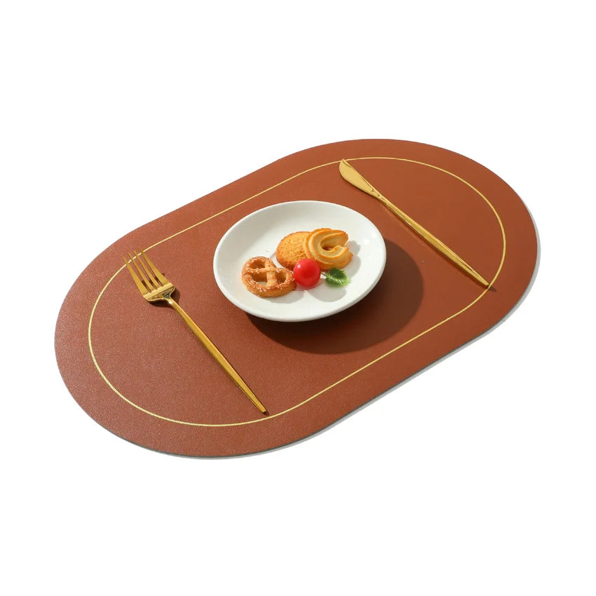 4pc Leather 43x30cm Double Sided Table Placemat 8 Colours - T.O.M.S Direct