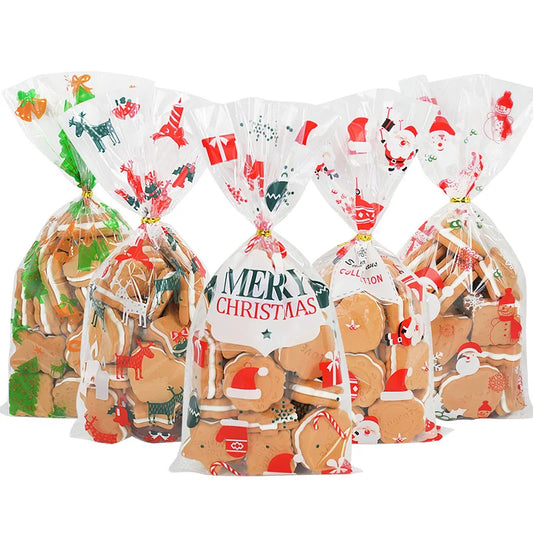 50pc Festive Treat Bags27x12.8cm 17 Designs - T.O.M.S Direct