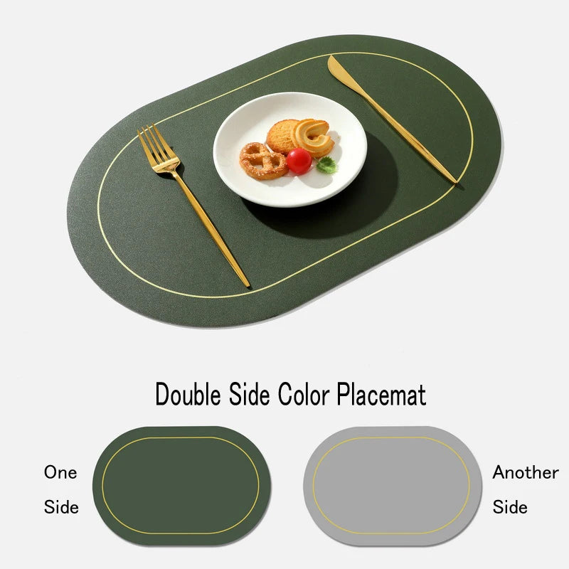 4pc Leather 43x30cm Double Sided Table Placemat 8 Colours - T.O.M.S Direct