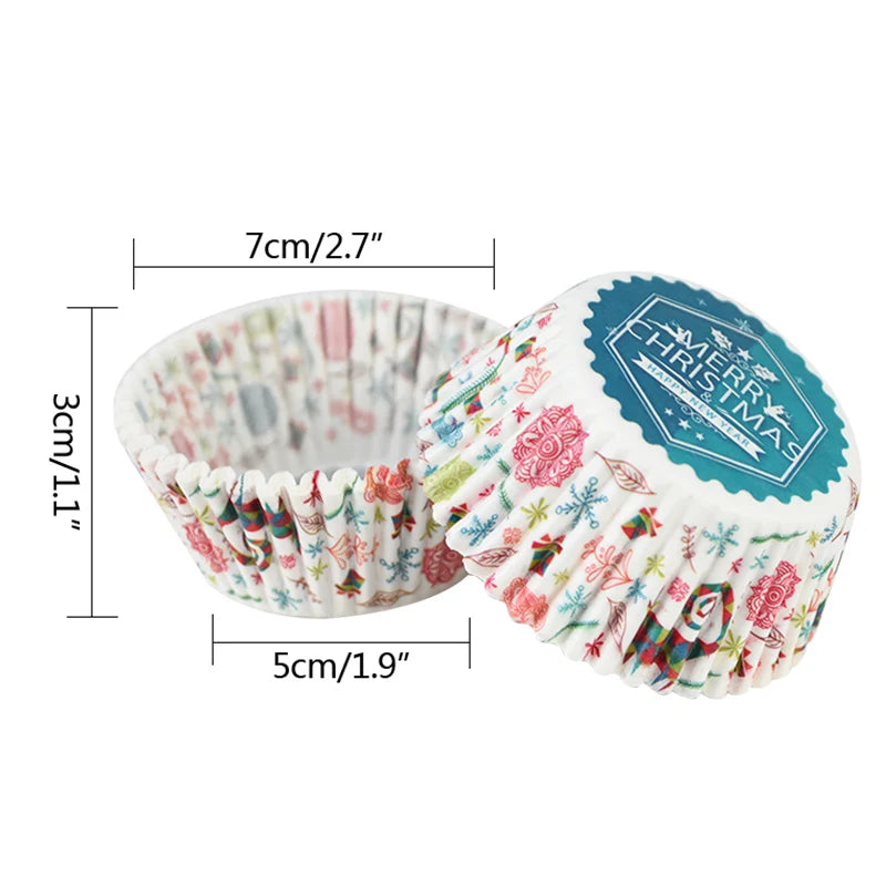 100pc Festive Cupcake Liners 5 Designs - T.O.M.S Direct