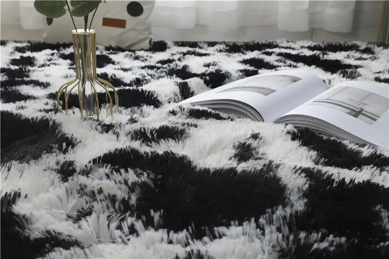 Fluffy Cow Print Shaggy Rug - T.O.M.S Direct