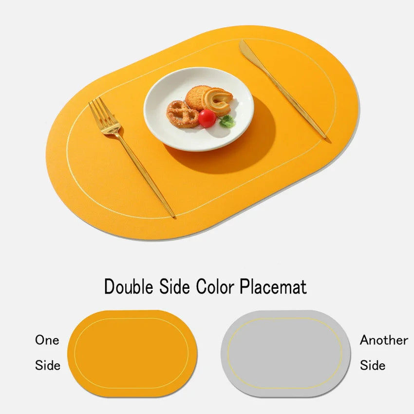 4pc Leather 43x30cm Double Sided Table Placemat 8 Colours - T.O.M.S Direct