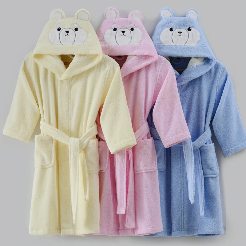 Kid’s Bear Design Dressing Gown 4 Colours - T.O.M.S Direct