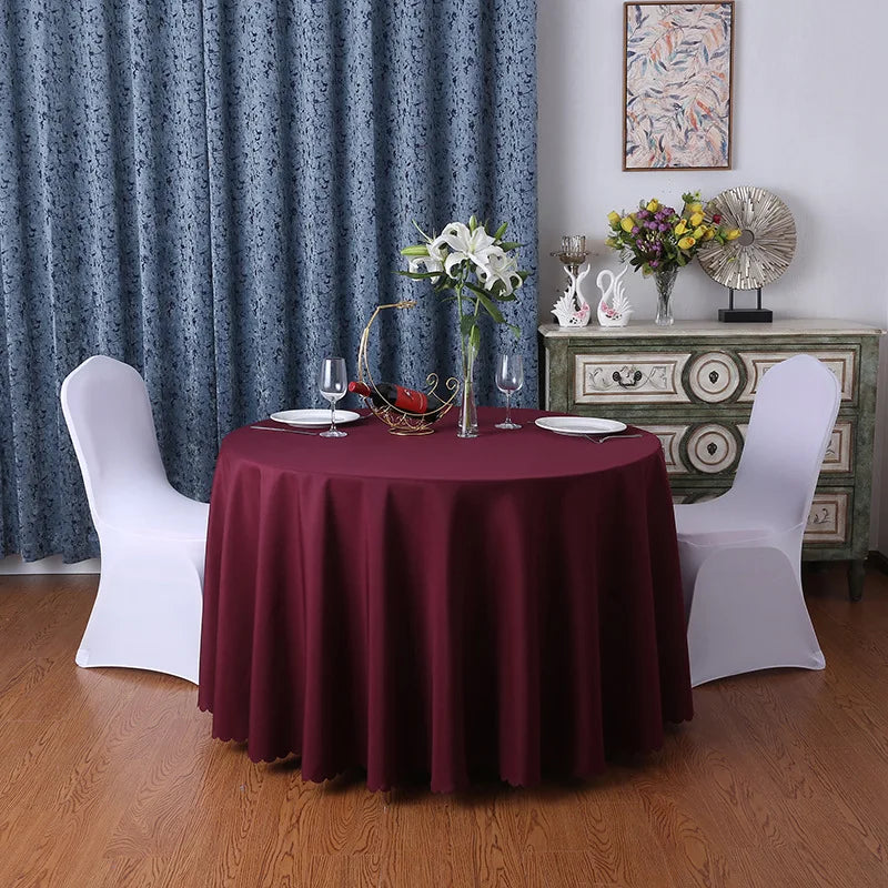 Round Solid Colour Polyester Table Cloth 24 Colours - T.O.M.S Direct