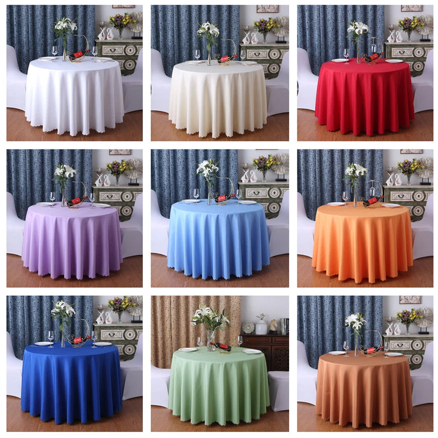 Round Solid Colour Polyester Table Cloth 24 Colours - T.O.M.S Direct