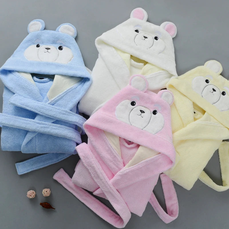 Kid’s Bear Design Dressing Gown 4 Colours - T.O.M.S Direct