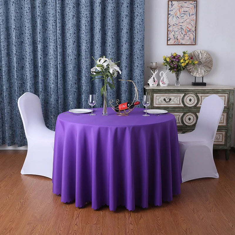 Round Solid Colour Polyester Table Cloth 24 Colours - T.O.M.S Direct