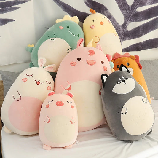 45/60/80cm Cute Chunky Animal Plush Toy 7 Designs 3 Sizes - T.O.M.S Direct