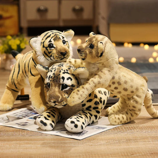 Cute Big Cat Cubs Plush Toy Leopard, Tiger or Lion 3 Sizes - T.O.M.S Direct