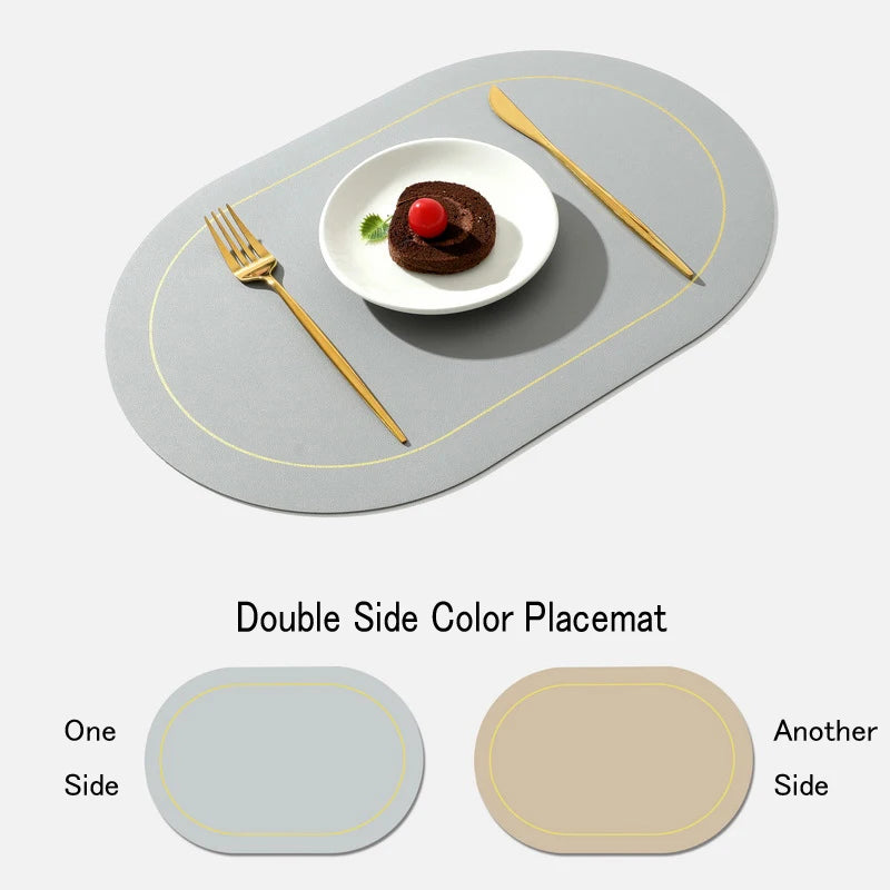 4pc Leather 43x30cm Double Sided Table Placemat 8 Colours - T.O.M.S Direct