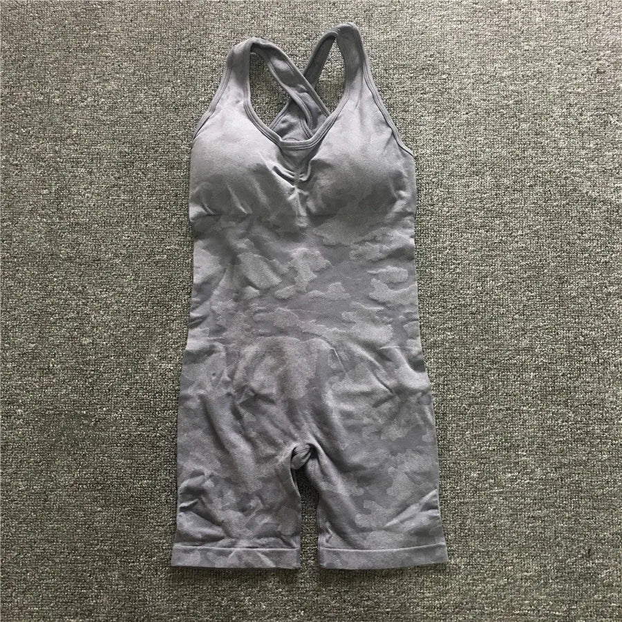 Women’s Camo Seamless Nylon Sports Singlet 4 Colours - T.O.M.S Direct