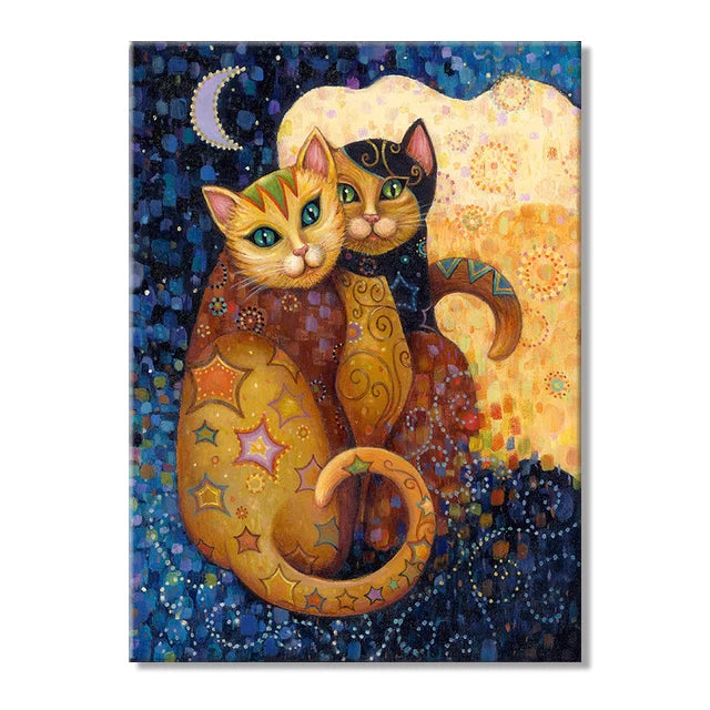 Gustav Klimt Style Cat Wall Art Canvas 9 Designs - T.O.M.S Direct