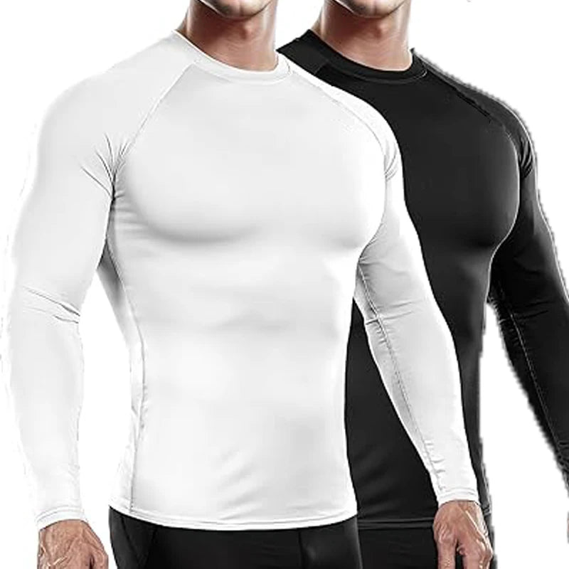 Men’s Long Sleeve Polyester Compression Shirt 8 Colours - T.O.M.S Direct