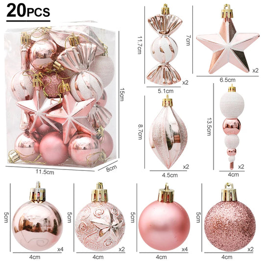 20pc Assorted Bauble Set 4 Colours - T.O.M.S Direct