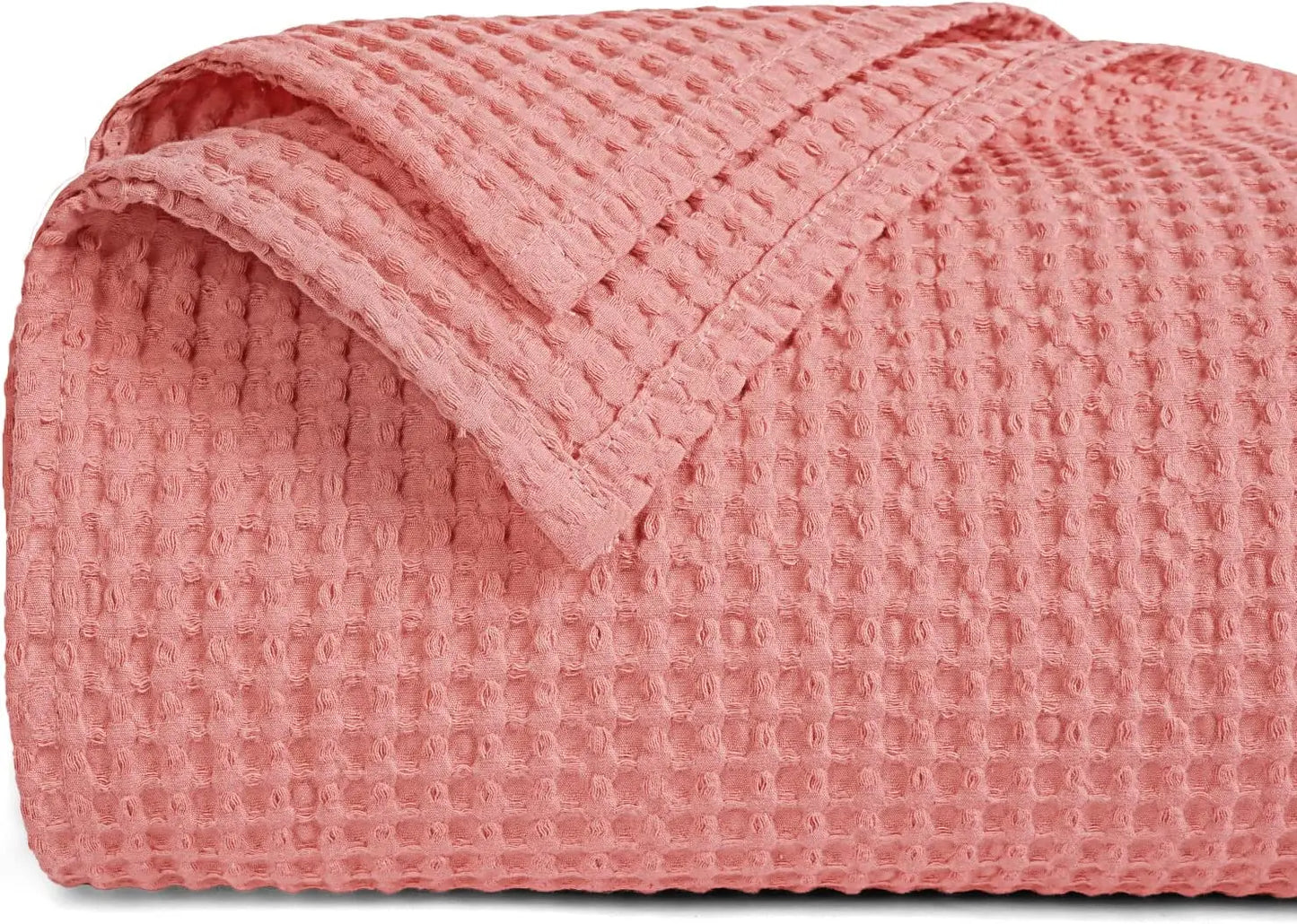 130x150cm 100% Cotton Waffle Weave 405GSM Blanket Throw 5 Colours - T.O.M.S Direct