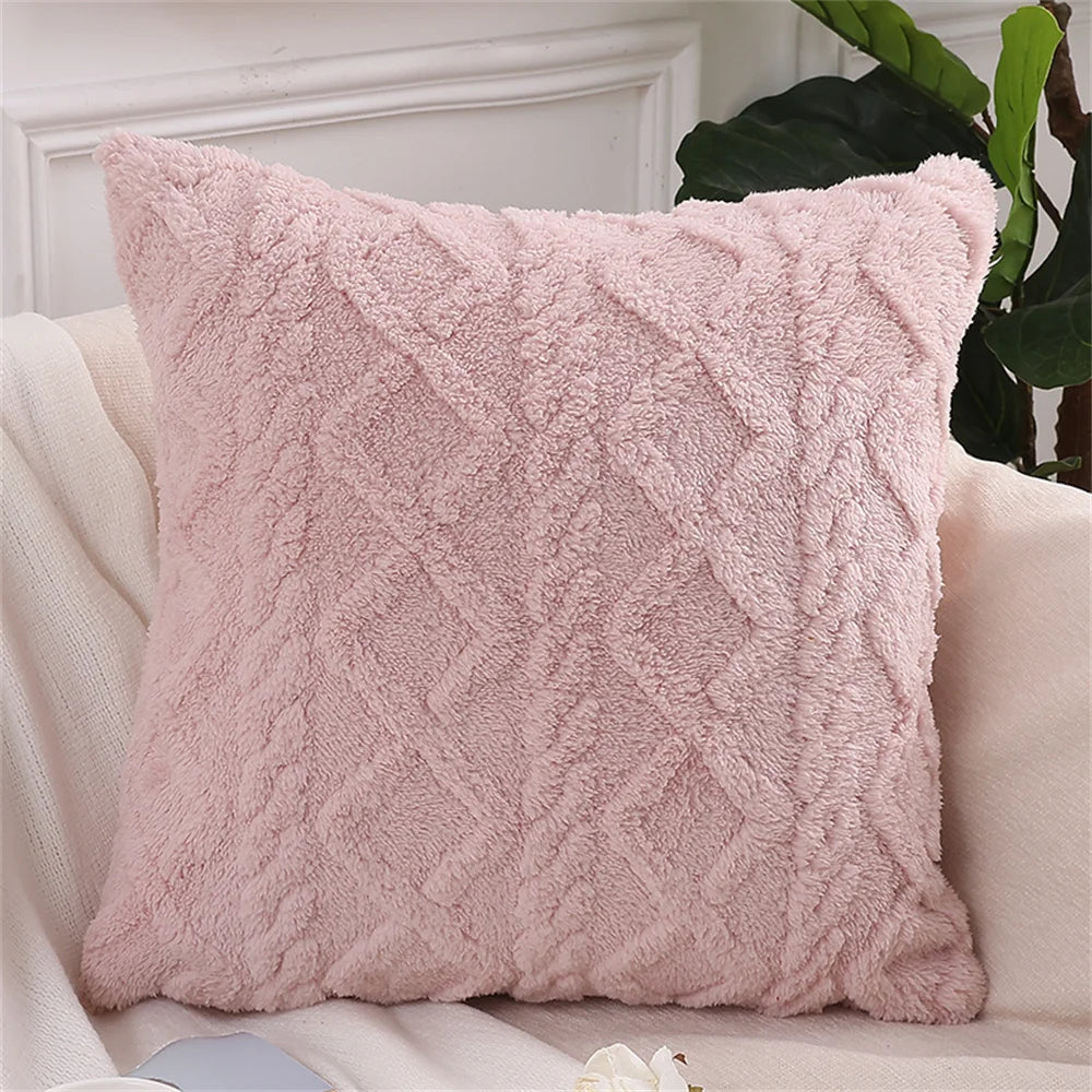 Olanly Square Plush Cushion Cover 3 3D Designs in a Variety of Colours - T.O.M.S Direct