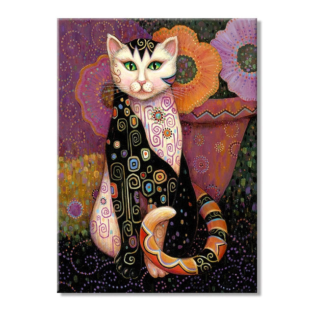 Gustav Klimt Style Cat Wall Art Canvas 9 Designs - T.O.M.S Direct