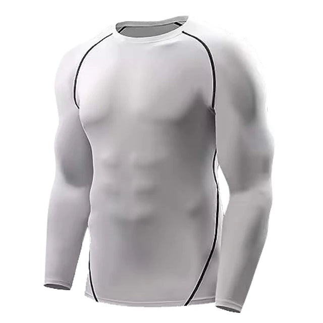 Men’s Long Sleeve Polyester Compression Shirt 8 Colours - T.O.M.S Direct