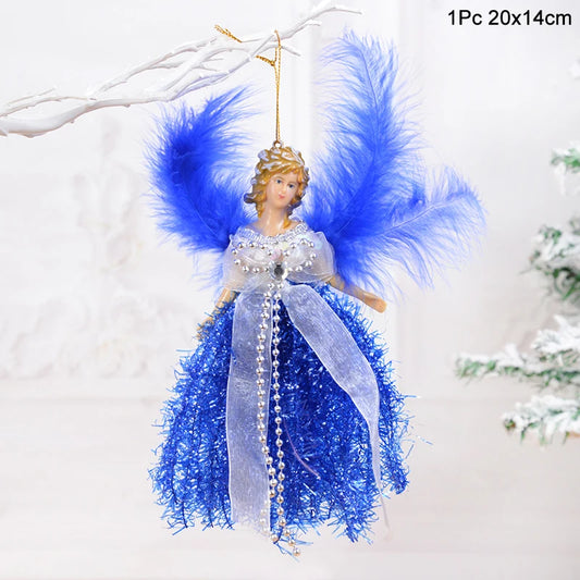 1pc Sparkling Angel Hanging Tree Ornament 6 Colours - T.O.M.S Direct