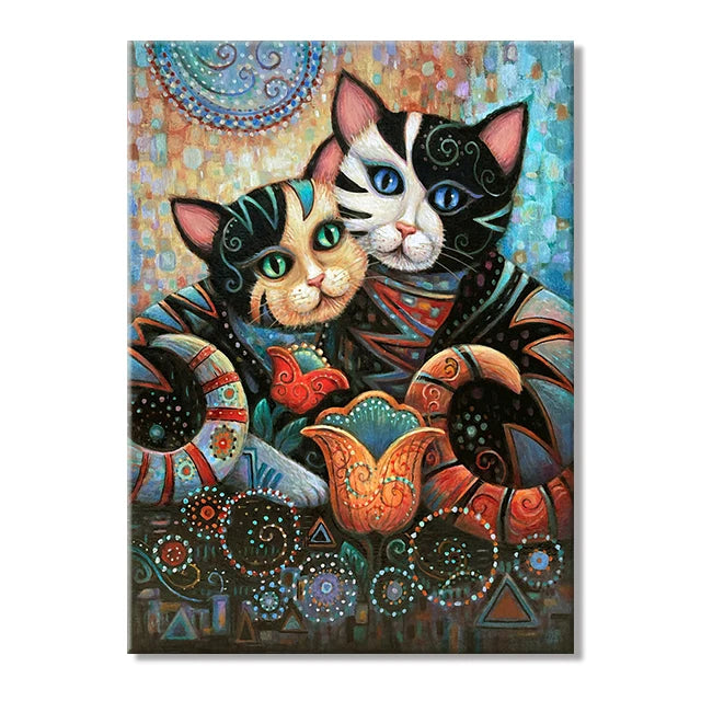 Gustav Klimt Style Cat Wall Art Canvas 9 Designs - T.O.M.S Direct