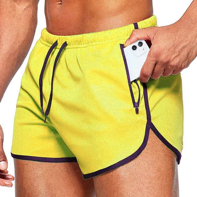 Men’s Polyester Running Shorts w. Zipper Pockets 10 Colours - T.O.M.S Direct