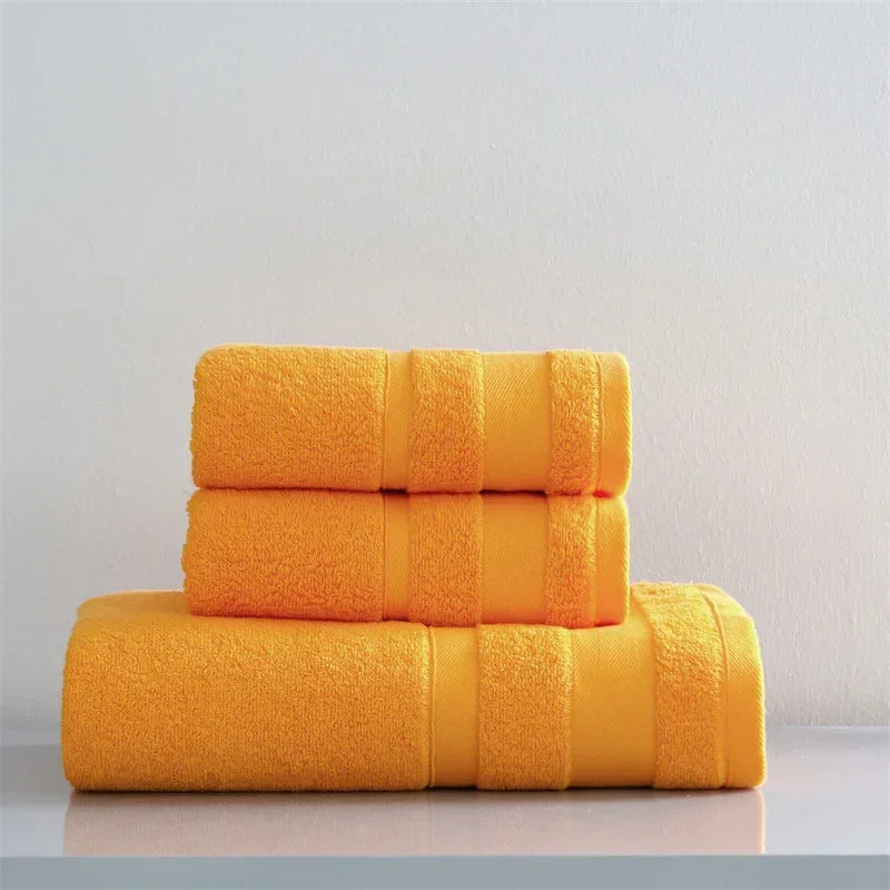 3pc Egyptian Long Staple Cotton Towel Set 7 Colours - T.O.M.S Direct