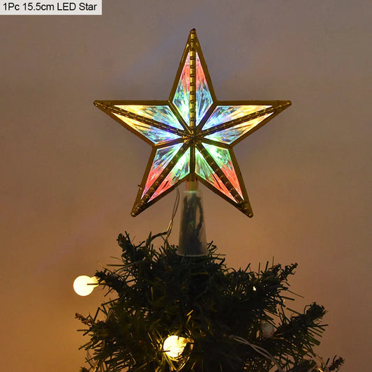 15.5cm LED Christmas Tree Top Star 2 Colours - T.O.M.S Direct