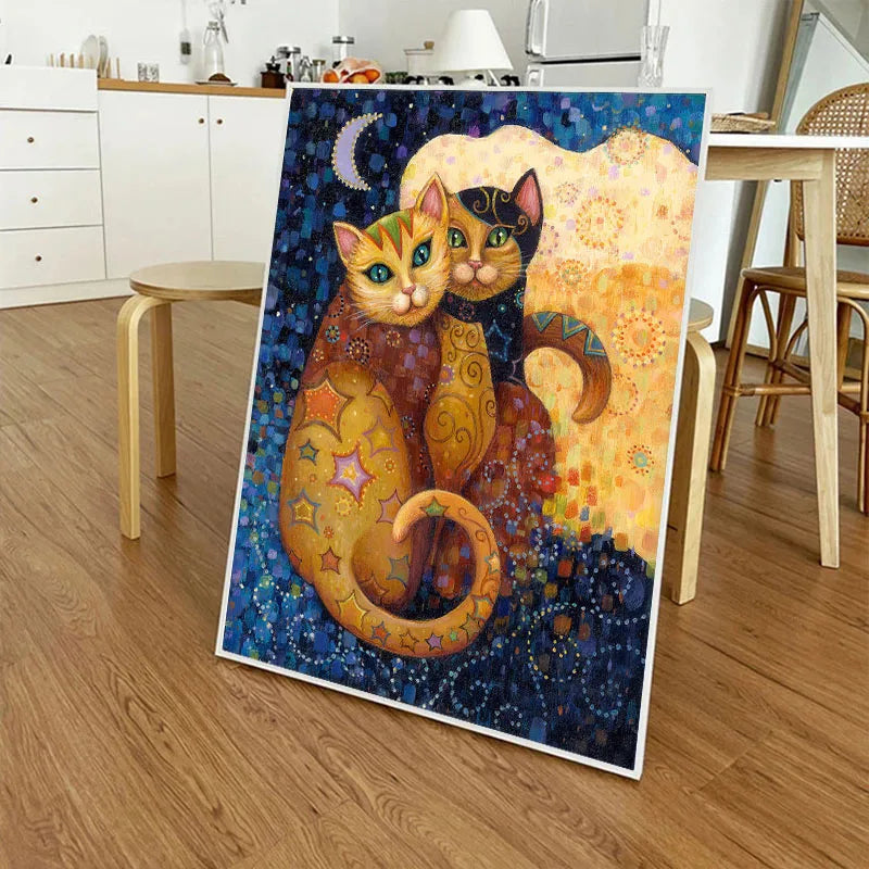 Gustav Klimt Style Cat Wall Art Canvas 9 Designs - T.O.M.S Direct