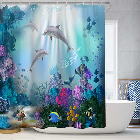 Ocean Themed Polyester Shower Curtain 5 Designs - T.O.M.S Direct