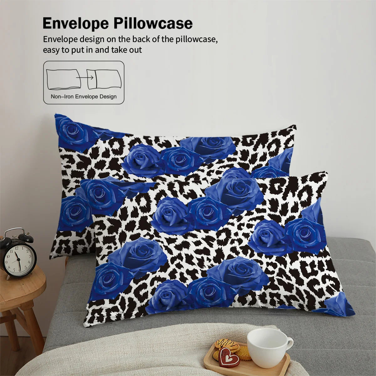 Blue Rose & Animal Print Duvet Set - T.O.M.S Direct