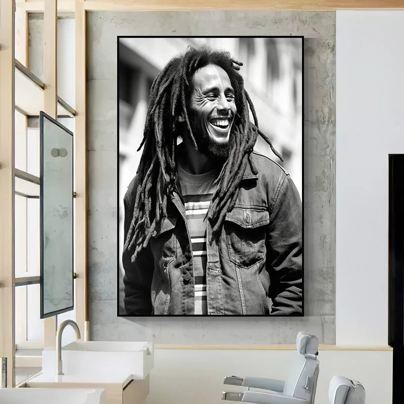 Bob Marley Black & White Wall Art Canvas 3 Designs - T.O.M.S Direct