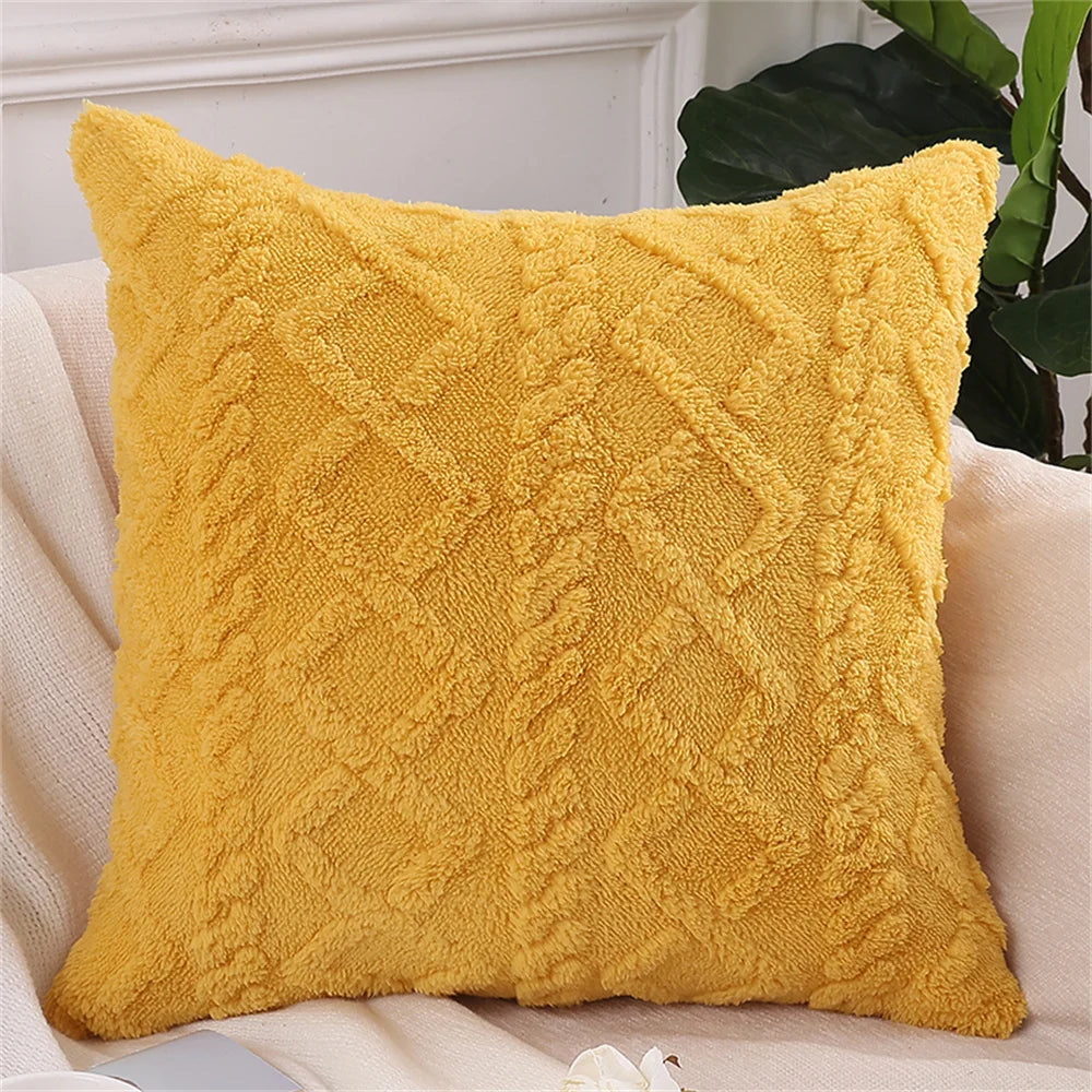 Olanly Square Plush Cushion Cover 3 3D Designs in a Variety of Colours - T.O.M.S Direct