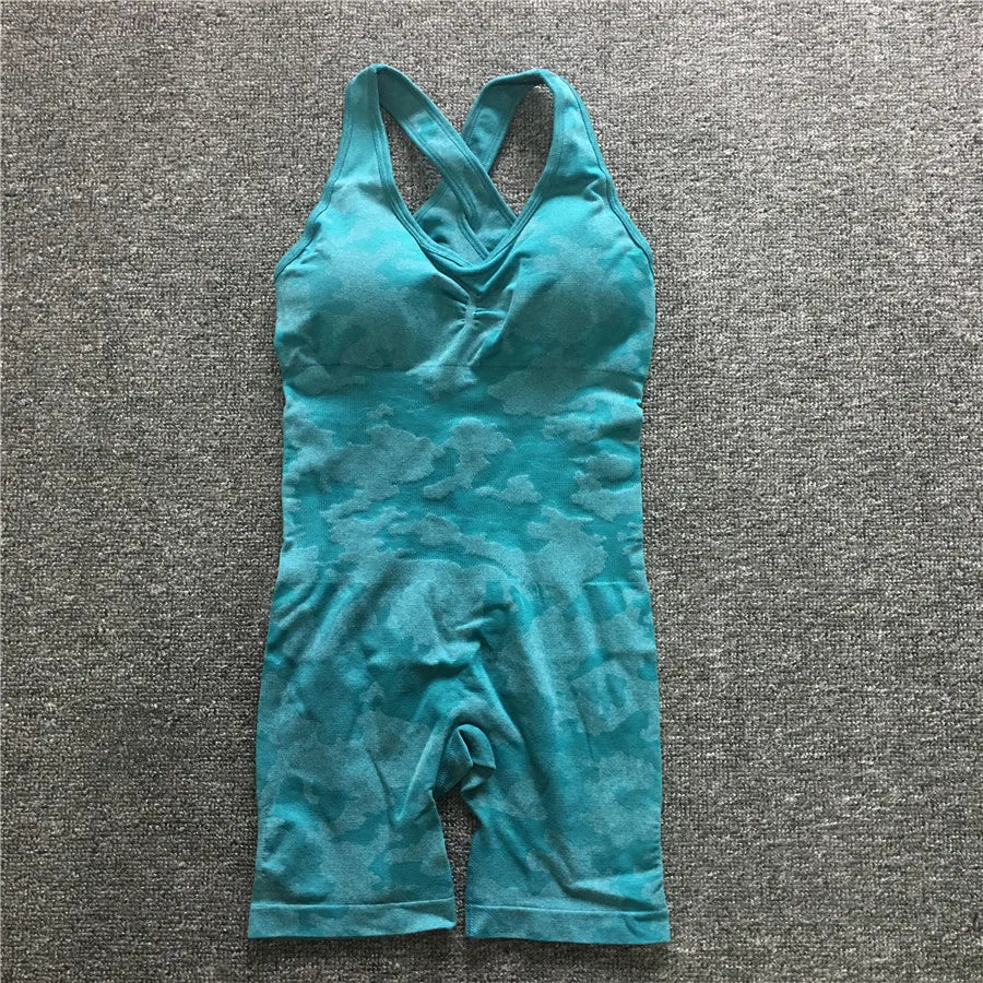 Women’s Camo Seamless Nylon Sports Singlet 4 Colours - T.O.M.S Direct