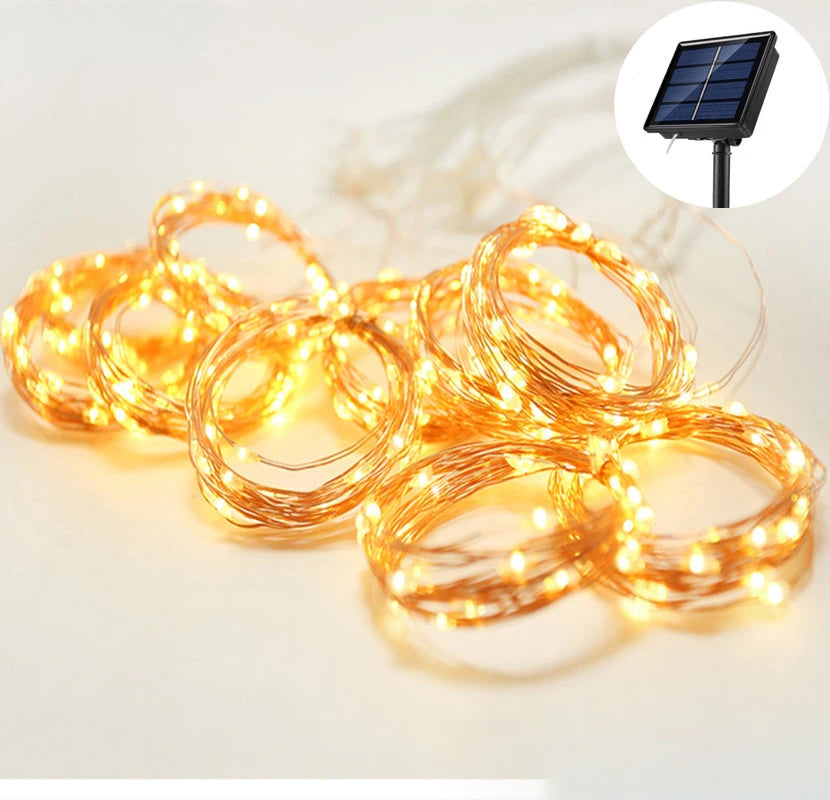 1, 2, & 3m Outdoor Solar Power String Lights 3 Colours - T.O.M.S Direct