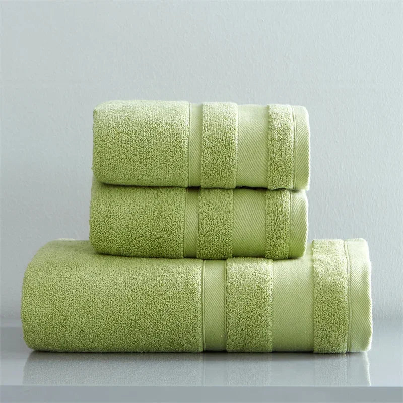 3pc Egyptian Long Staple Cotton Towel Set 7 Colours - T.O.M.S Direct