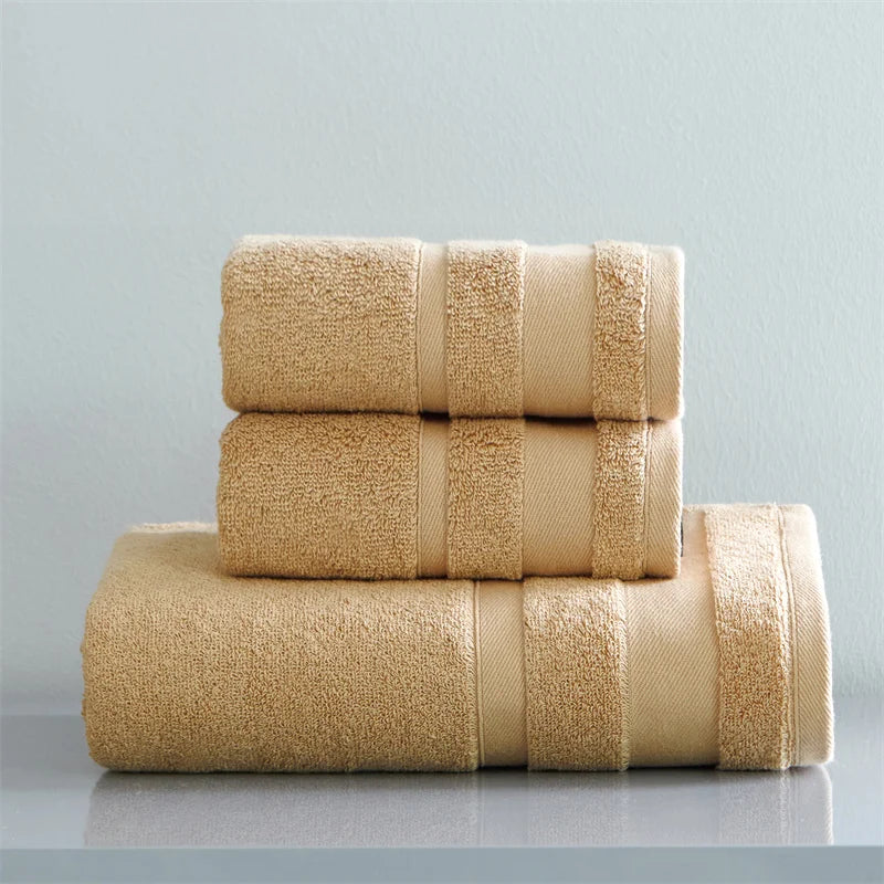 3pc Egyptian Long Staple Cotton Towel Set 7 Colours - T.O.M.S Direct