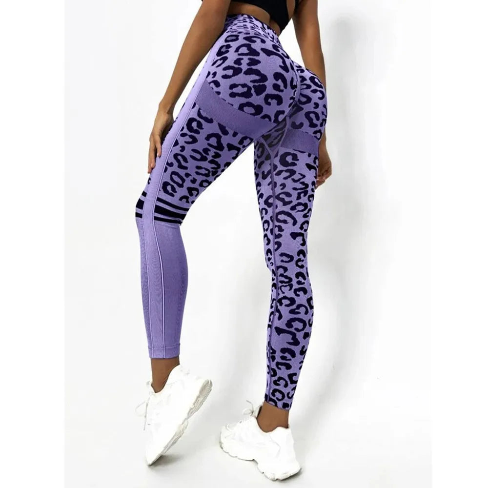 Women’s Leopard Print Seamless Yoga Leggings 4 Colours - T.O.M.S Direct