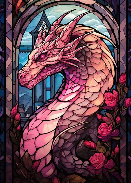 Stained Glass Dragon Wall Art Canvas 22 Designs - T.O.M.S Direct