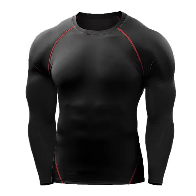 Men’s Long Sleeve Polyester Compression Shirt 8 Colours - T.O.M.S Direct