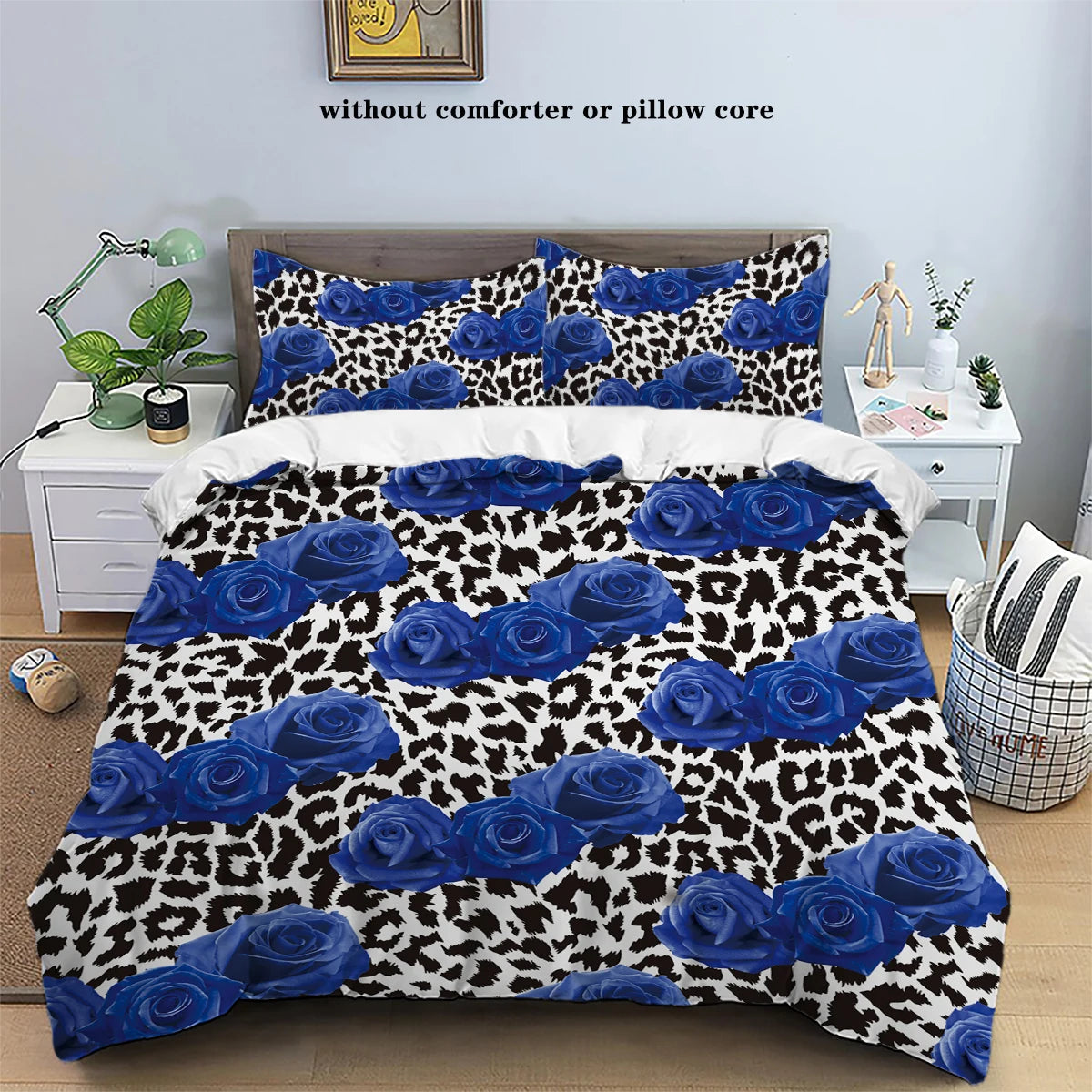 Blue Rose & Animal Print Duvet Set - T.O.M.S Direct