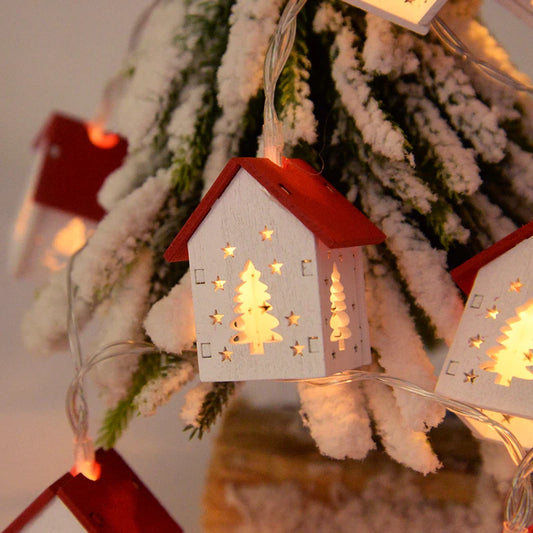 Festive LED Wooden House Lights 2 Designs - T.O.M.S Direct