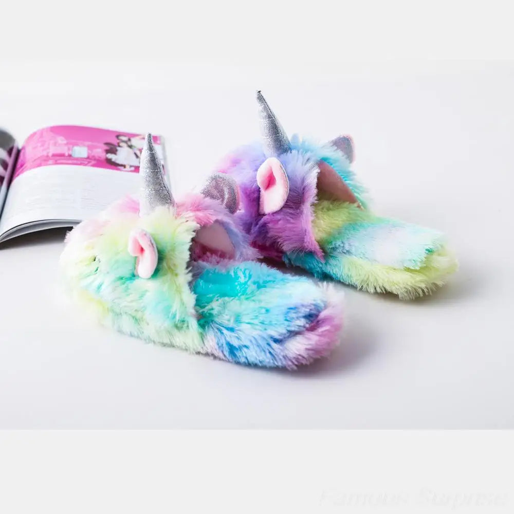 Toddler & Youth Slip-on Unicorn Slippers - T.O.M.S Direct