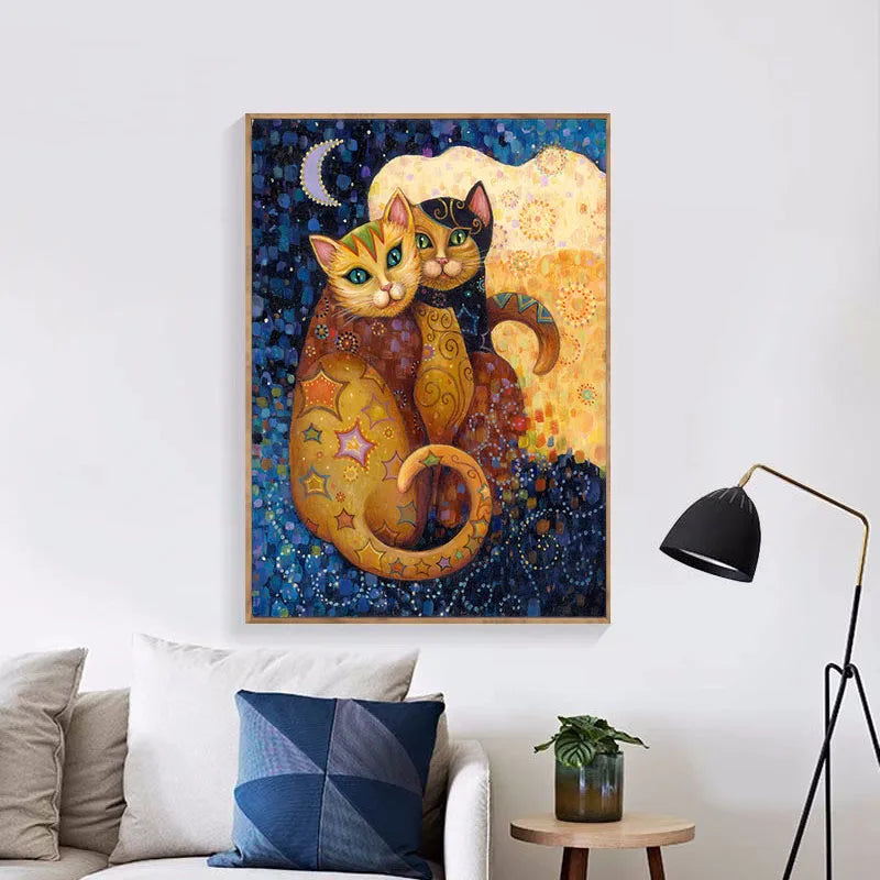 Gustav Klimt Style Cat Wall Art Canvas 9 Designs - T.O.M.S Direct