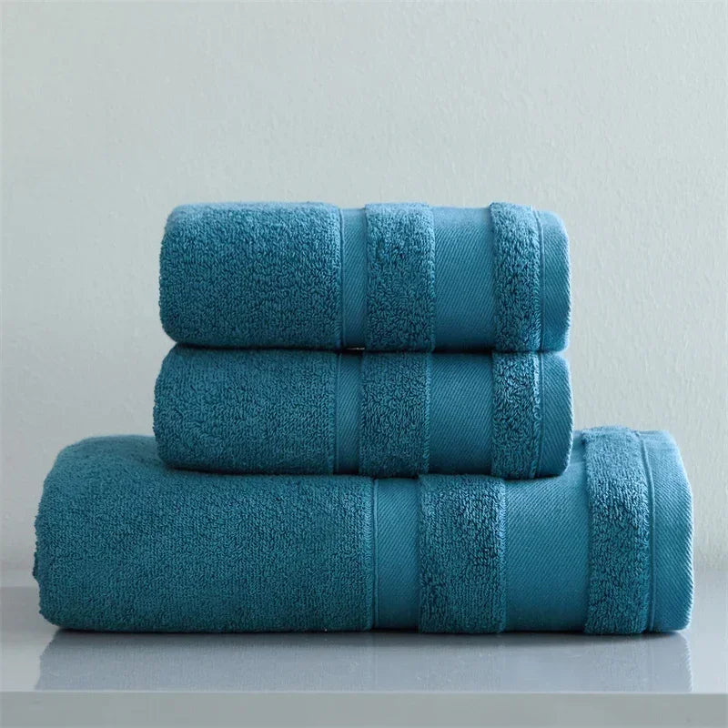 3pc Egyptian Long Staple Cotton Towel Set 7 Colours - T.O.M.S Direct