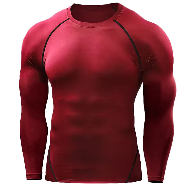 Men’s Long Sleeve Polyester Compression Shirt 8 Colours - T.O.M.S Direct