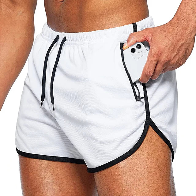 Men’s Polyester Running Shorts w. Zipper Pockets 10 Colours - T.O.M.S Direct