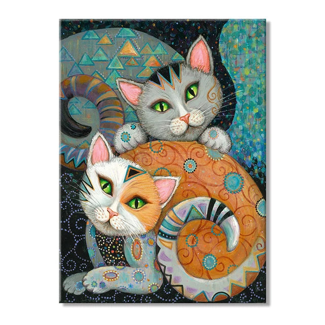 Gustav Klimt Style Cat Wall Art Canvas 9 Designs - T.O.M.S Direct