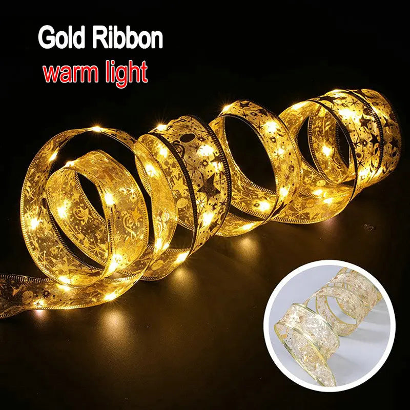 1, 2, 5 & 10m LED Christmas Ribbon Decoration 3 Colours - T.O.M.S Direct